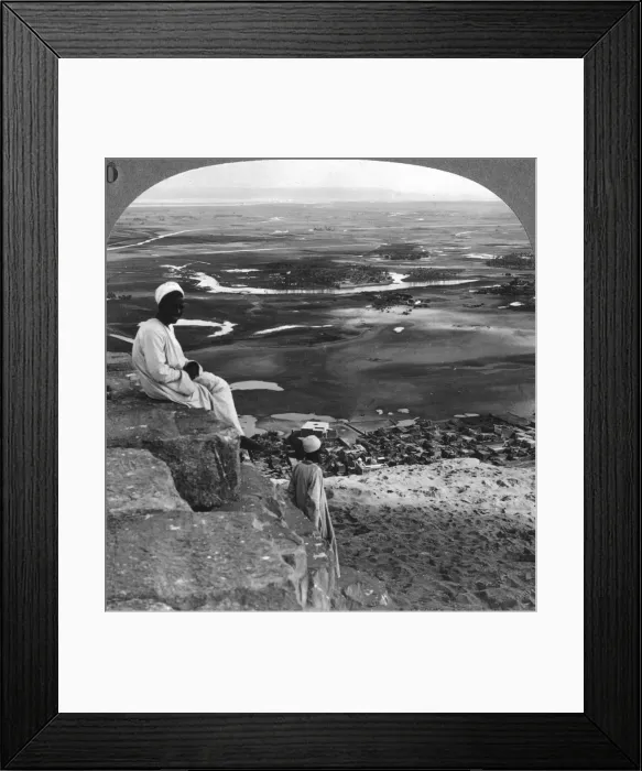 Framed Print : View from the summit of the Great Pyramid, Giza, Egypt, 1905. Artist: Underwood & Underwood Framed Print : View from the summit of the Great Pyramid, Giza, Egypt, 1905. Artist: Underwood & Underwood