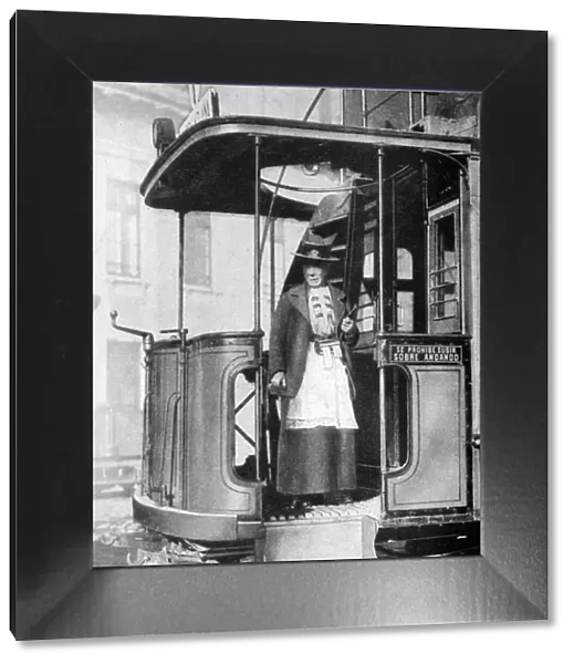 A woman tram-conductor, Chile, 1922. Artist: Brown & Dawson