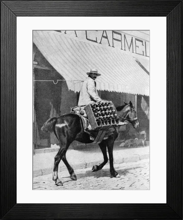 Framed Print : Beer delivery, Valparaiso, Chile, 1922. Artist: Allan Framed Print : Beer delivery, Valparaiso, Chile, 1922. Artist: Allan