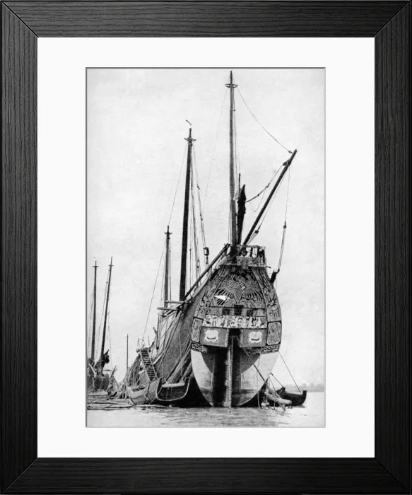 Framed Print : Chinese junk, 1922. Artist: BT Prideaux Framed Print : Chinese junk, 1922. Artist: BT Prideaux