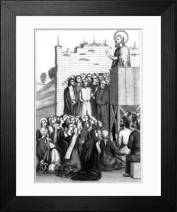 Framed Print : Christ preaching, 15th century (1849). Artist: A Bisson Framed Print : Christ preaching, 15th century (1849). Artist: A Bisson