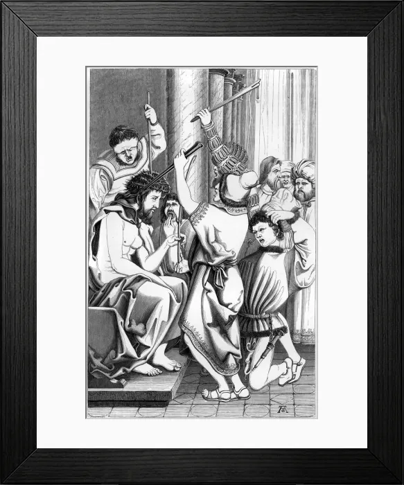 Framed Print : The Mocking of Christ, 16th century (1849). Artist: A Bisson Framed Print : The Mocking of Christ, 16th century (1849). Artist: A Bisson