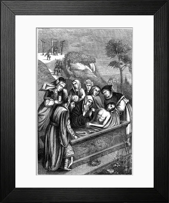 Framed Print : The Entombment, c15th century (1849). Artist: Plon Freres Framed Print : The Entombment, c15th century (1849). Artist: Plon Freres