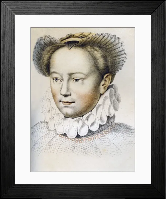 Framed Print : Marguerite de Valois (1553-1615), queen consort of Henry IV of France, 16th century (1849). Artist: Franz Kellerhoven Framed Print : Marguerite de Valois (1553-1615), queen consort of Henry IV of France, 16th century (1849). Artist: Franz Kellerhoven