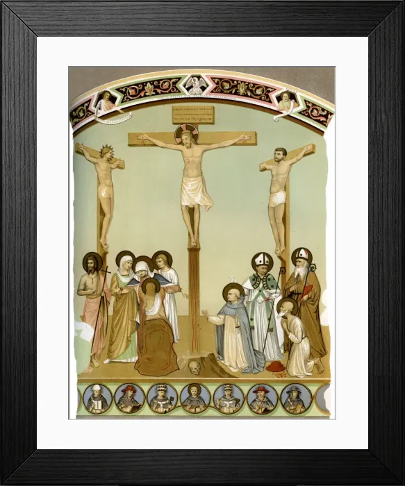 Framed Print : Christ on the Cross, 15th century (1849). Artist: H Moulin Framed Print : Christ on the Cross, 15th century (1849). Artist: H Moulin