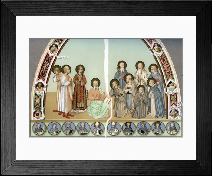 Framed Print : Holy men, 15th century (1849). Artist: H Moulin Framed Print : Holy men, 15th century (1849). Artist: H Moulin