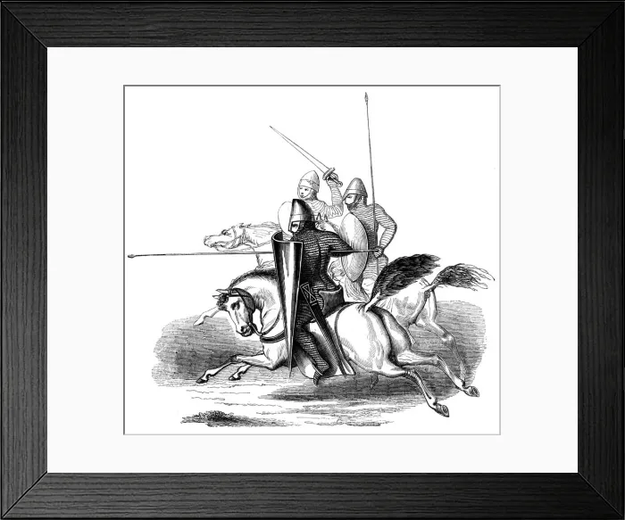 Framed Print : Knights of King Louis VI of France, c14th century (1849) Framed Print : Knights of King Louis VI of France, c14th century (1849)