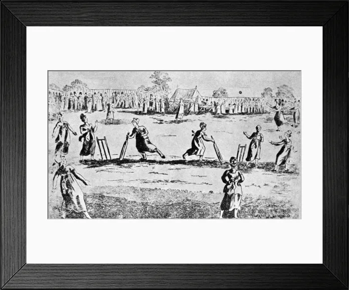 Framed Print : A ladies cricket match, Newington Green, Islington, London, 1811 (1912) Framed Print : A ladies cricket match, Newington Green, Islington, London, 1811 (1912)