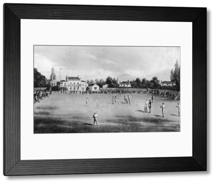 Framed Print : A cricket match in progress at Kennington Oval, London, 1848 (1912) Framed Print : A cricket match in progress at Kennington Oval, London, 1848 (1912)