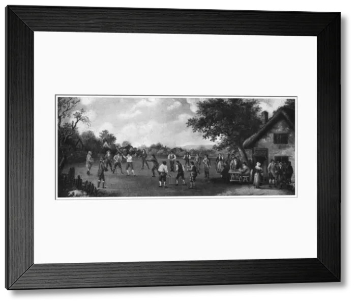 Framed Print : A country cricket match, 19th century (1912). Artist: Henry Dixon Framed Print : A country cricket match, 19th century (1912). Artist: Henry Dixon