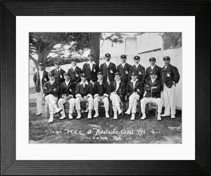 Framed Print : The Australian-touring English cricket team of 1911-1912. Artist: CA Petts Framed Print : The Australian-touring English cricket team of 1911-1912. Artist: CA Petts
