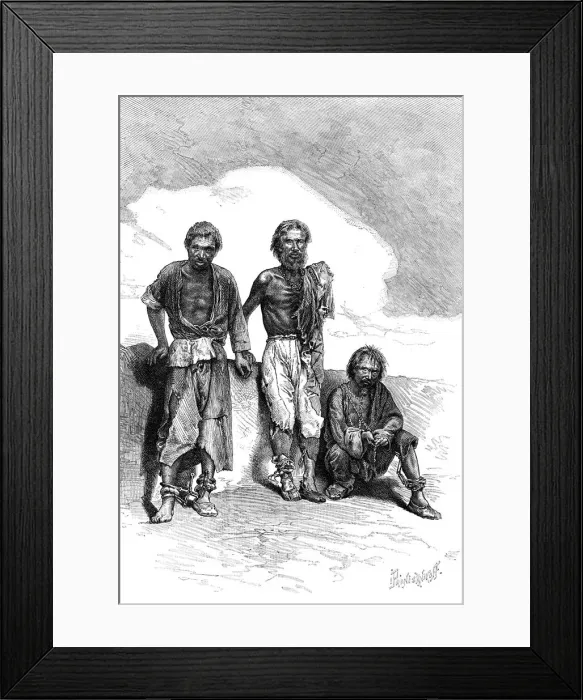 Framed Print : Vagrant Convicts, China, c1890 Framed Print : Vagrant Convicts, China, c1890