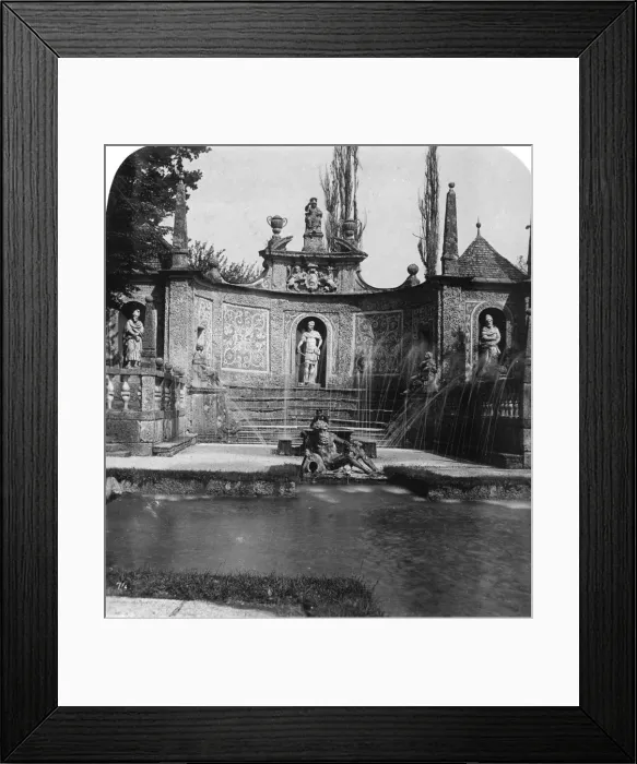 Framed Print : Fountain, Hellbrunn Castle, Salzburg, Austria, c1900. Artist: Wurthle & Sons Framed Print : Fountain, Hellbrunn Castle, Salzburg, Austria, c1900. Artist: Wurthle & Sons