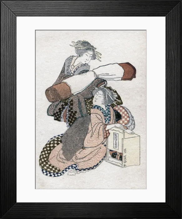 Framed Print : Two Japanese women, c1780-1849. Artist: Hokusai Framed Print : Two Japanese women, c1780-1849. Artist: Hokusai