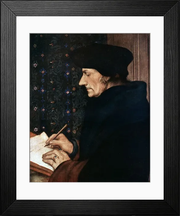 Framed Print : Desiderus Erasmus (1497-1543), Dutch humanist and scholar, 1523. Artist: Hans Holbein the Younger Framed Print : Desiderus Erasmus (1497-1543), Dutch humanist and scholar, 1523. Artist: Hans Holbein the Younger