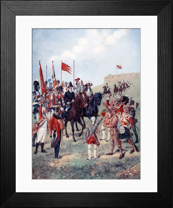 Framed Print : The cavalry meet the infantry on the battlefield, 1910 Framed Print : The cavalry meet the infantry on the battlefield, 1910