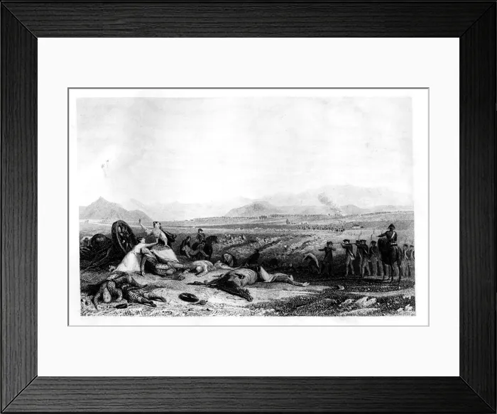 Framed Print : Execution by firing squad, Culloden Moor, Scotland, 1860. Artist: H Griffiths Framed Print : Execution by firing squad, Culloden Moor, Scotland, 1860. Artist: H Griffiths