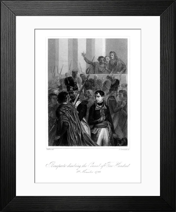 Framed Print : Napoleon Bonaparte (1721-1818) dissolving the Council of Five Hundred, 1845. Artist:s Freeman Framed Print : Napoleon Bonaparte (1721-1818) dissolving the Council of Five Hundred, 1845. Artist:s Freeman