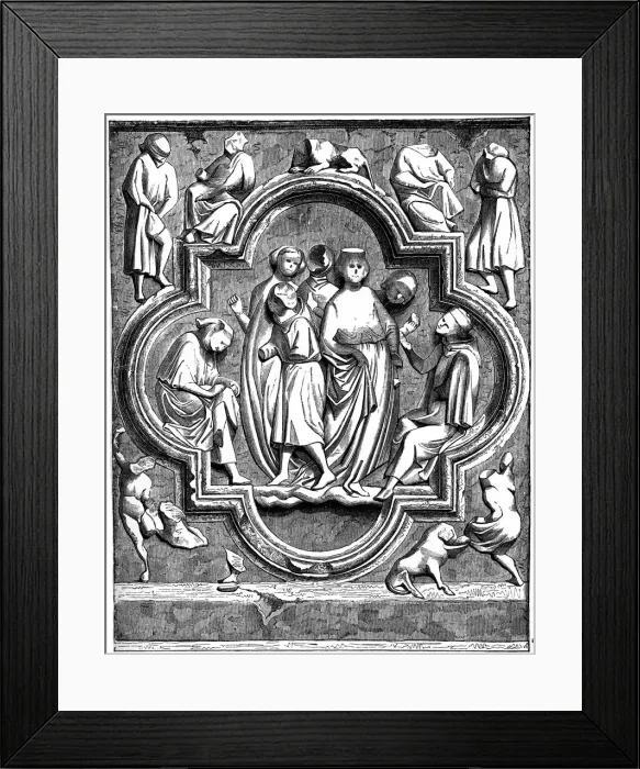 Framed Print : Citizens of France aiding poor scholars, 1257 (1870) Framed Print : Citizens of France aiding poor scholars, 1257 (1870)