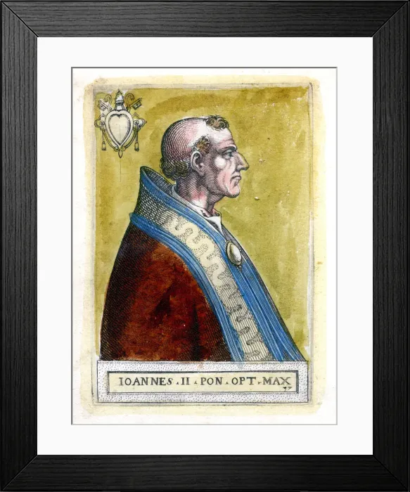 Framed Print : Pope John II (d535), c19th century Framed Print : Pope John II (d535), c19th century