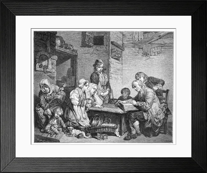 Framed Print : Reading the Bible, 1885. Artist: FV Martens Framed Print : Reading the Bible, 1885. Artist: FV Martens