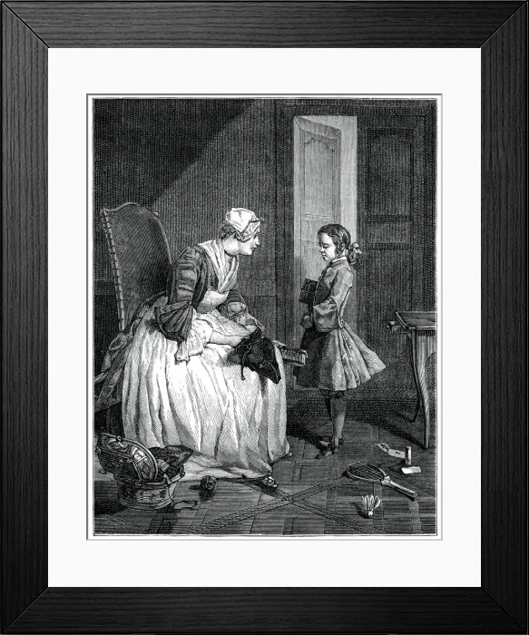 Framed Print : The Governess, 1739 (1885). Artist: Francois Bernard Lepicie Framed Print : The Governess, 1739 (1885). Artist: Francois Bernard Lepicie