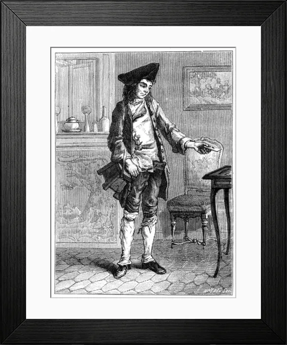 Framed Print : Delivering a letter, 19th century Framed Print : Delivering a letter, 19th century