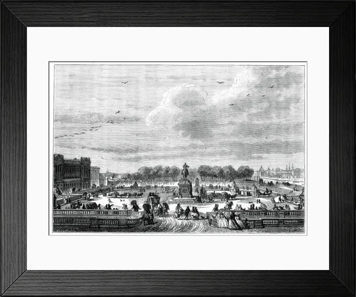 Framed Print : The gardens of a French palace of King Louis XV, 1763 (1885). Artist: Moreau Framed Print : The gardens of a French palace of King Louis XV, 1763 (1885). Artist: Moreau