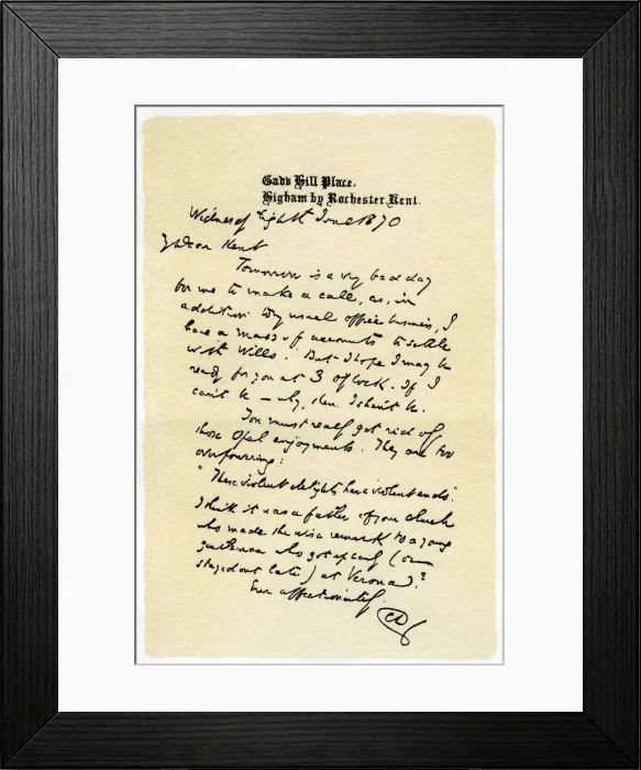 Framed Print : A hand-written letter, 1870 (1899) Framed Print : A hand-written letter, 1870 (1899)