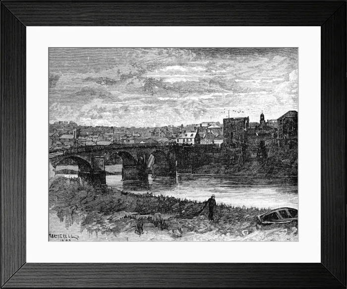 Framed Print : Newport Castle and bridge, Newport, Wales, 1900 Framed Print : Newport Castle and bridge, Newport, Wales, 1900