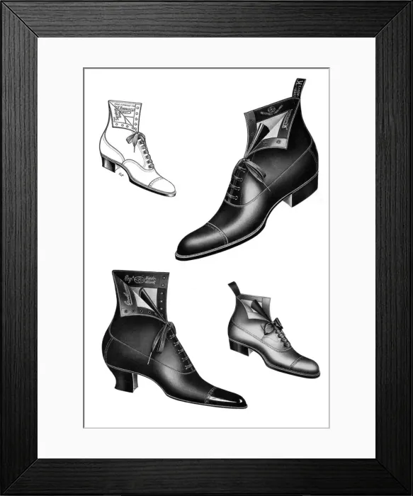 Framed Print : Boot illustrations, 1908-1909 Framed Print : Boot illustrations, 1908-1909
