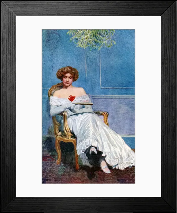 Framed Print : Under the Mistletoe, 1908-1909. Artist: Edward Charles Clifford Framed Print : Under the Mistletoe, 1908-1909. Artist: Edward Charles Clifford