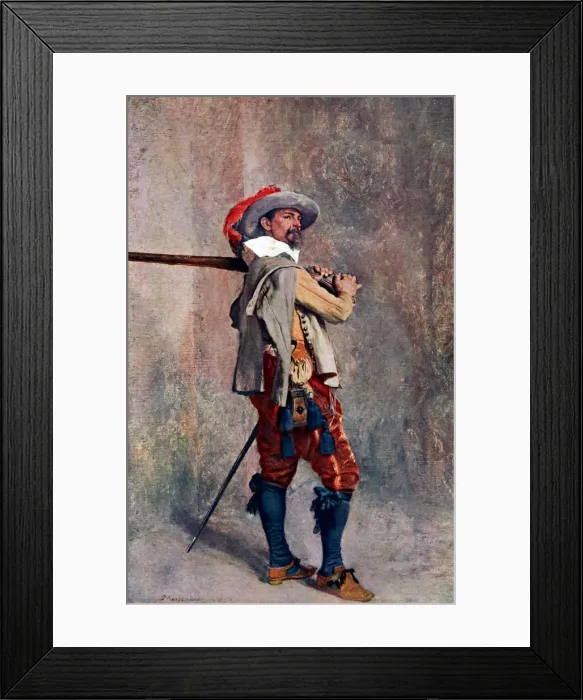 Framed Print : A musketeer, c1600-c1650 (1908-1909) Framed Print : A musketeer, c1600-c1650 (1908-1909)