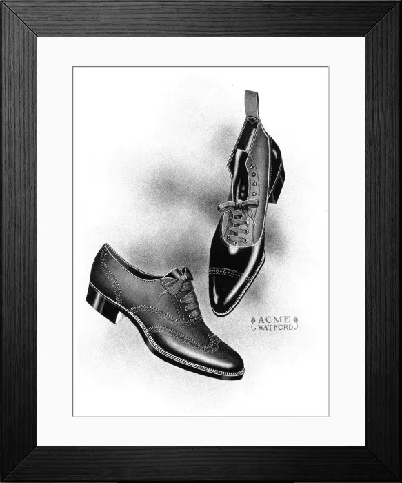 Framed Print : Boot and shoe illustrations, 1908-1909. Artist: Acme Framed Print : Boot and shoe illustrations, 1908-1909. Artist: Acme
