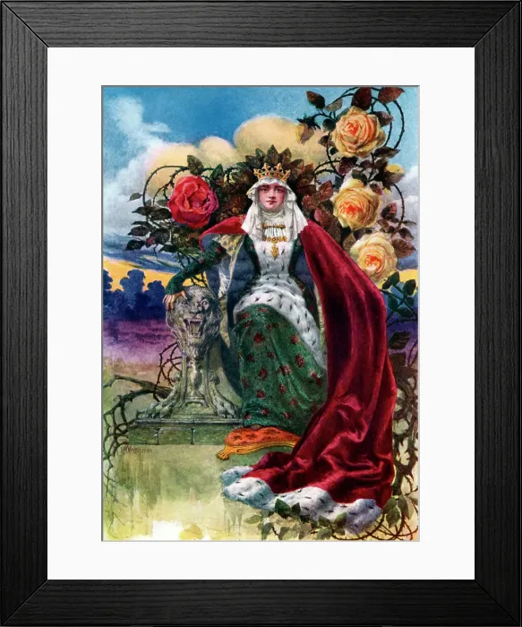 Framed Print : A Queen of Roses, 1908-1909. Artist: JH Valda Framed Print : A Queen of Roses, 1908-1909. Artist: JH Valda