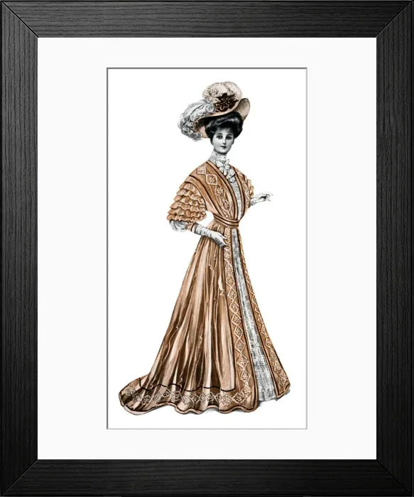 Framed Print : Woman wearing a long dress and a hat, 1908-1909. Artist: Andre & Sleigh Framed Print : Woman wearing a long dress and a hat, 1908-1909. Artist: Andre & Sleigh