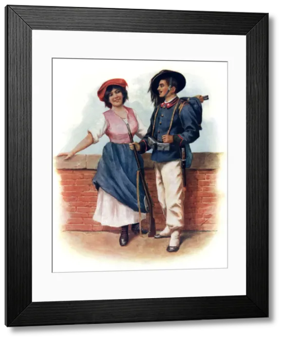 Framed Print : The Soldiers Farewell, 1908-1909. Artist: H Kollien Framed Print : The Soldiers Farewell, 1908-1909. Artist: H Kollien