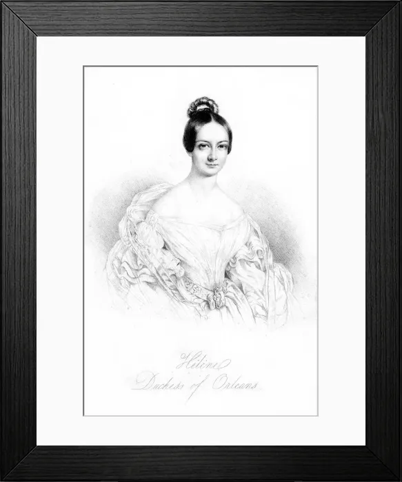 Framed Print : Helene of Mecklenburg-Schwerin, Duchess of Orleans (1814-1858), 19th century Framed Print : Helene of Mecklenburg-Schwerin, Duchess of Orleans (1814-1858), 19th century