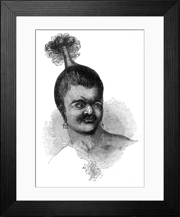 Framed Print : A native of Omdai Island, 1848 Framed Print : A native of Omdai Island, 1848
