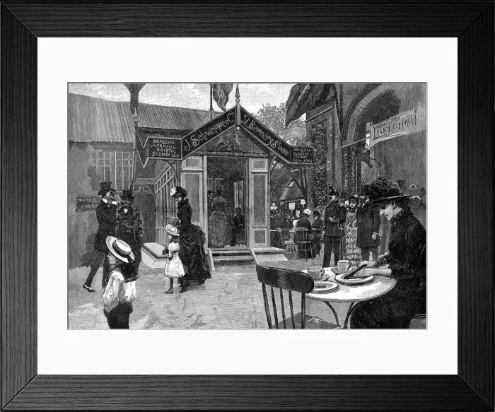 Framed Print : Exterior cafe scene, 19th century Framed Print : Exterior cafe scene, 19th century