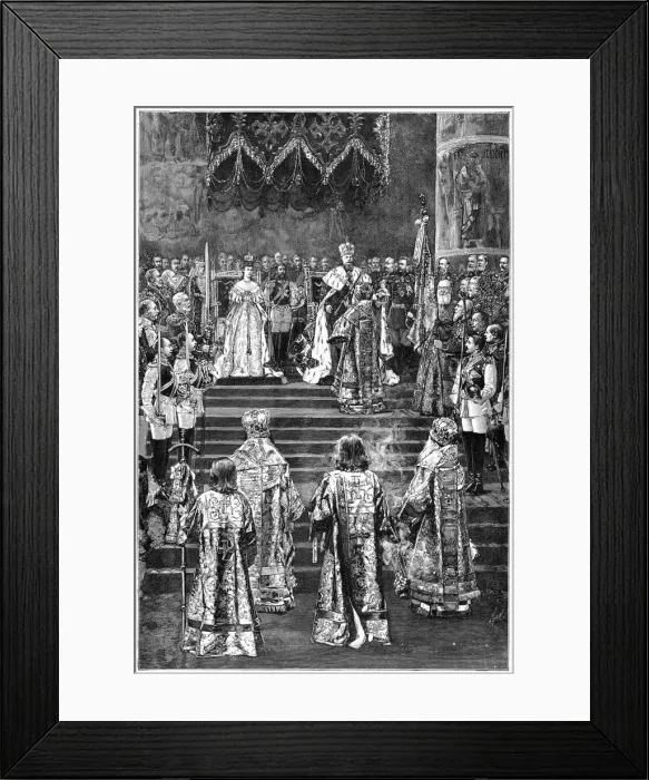 Framed Print : The coronation of Emperor Alexander III and Empress Maria Fyodorovna, 1883 (late 19th century) Framed Print : The coronation of Emperor Alexander III and Empress Maria Fyodorovna, 1883 (late 19th century)
