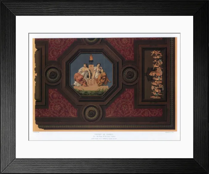 Framed Print : Cabinet de Travail, Paris, 19th century. Artist: F Durin Framed Print : Cabinet de Travail, Paris, 19th century. Artist: F Durin