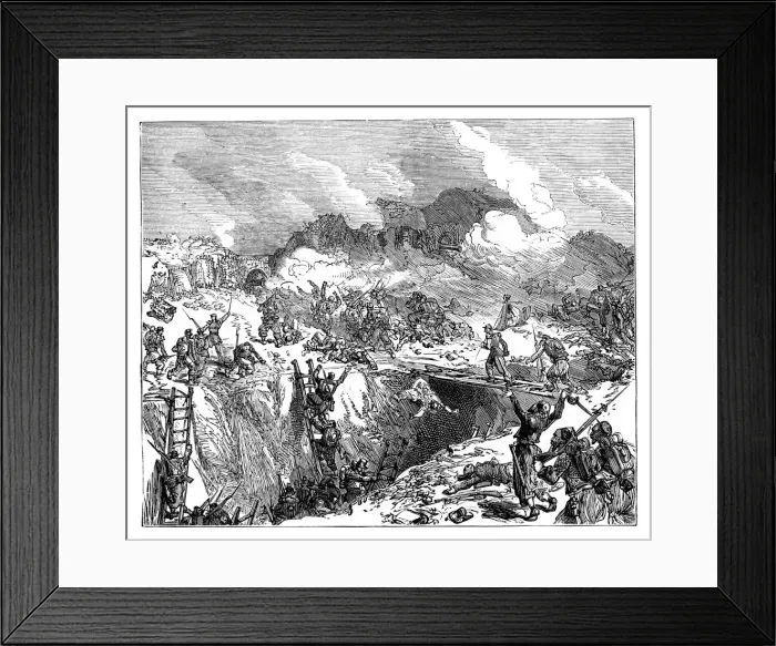 Framed Print : French attack on the Malakoff, 19th century Framed Print : French attack on the Malakoff, 19th century