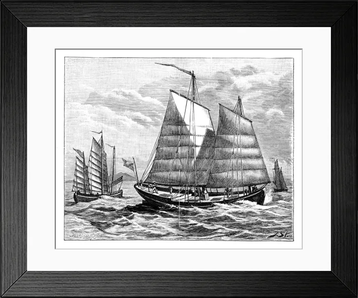 Framed Print : Chinese boats in the Canton river, 19th century Framed Print : Chinese boats in the Canton river, 19th century