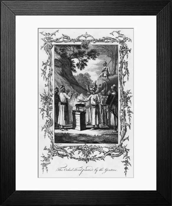 Framed Print : The ordeal trial practis d by the Gentoos, c1770 Framed Print : The ordeal trial practis d by the Gentoos, c1770