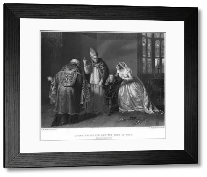 Framed Print : Queen Elizabeth and the Duke of York (King Richard III), (19th century). Artist: H Robinson Framed Print : Queen Elizabeth and the Duke of York (King Richard III), (19th century). Artist: H Robinson