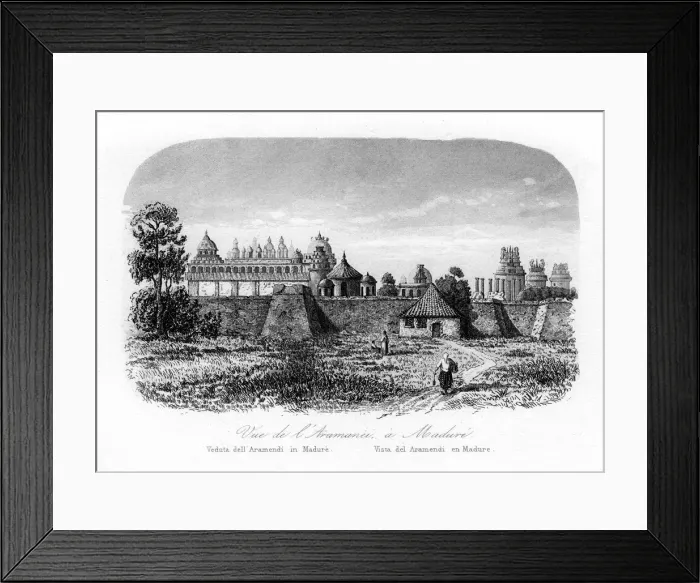 Framed Print : Madurai temple, India, c1840. Artist: N Remond Framed Print : Madurai temple, India, c1840. Artist: N Remond