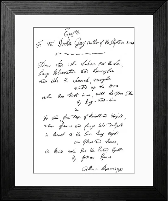 Framed Print : A letter from Allan Ramsay to John Gay, 18th century (1840) Framed Print : A letter from Allan Ramsay to John Gay, 18th century (1840)