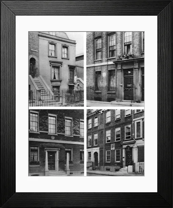 Framed Print : Four London houses of famous men, London, 1926-1927. TEXT CUT OFFArtist: McLeish Framed Print : Four London houses of famous men, London, 1926-1927. TEXT CUT OFFArtist: McLeish