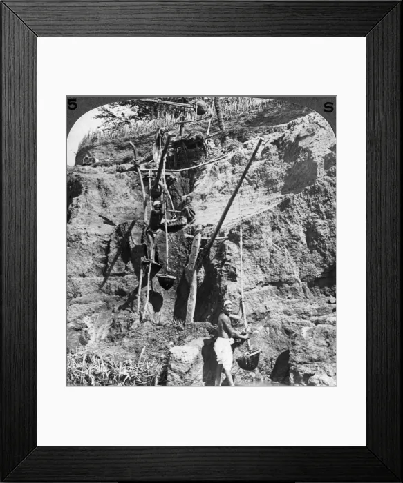 Framed Print : An Egyptian shaduf lifting the Nile waters to the thirsty fields, Egypt, 1905. Artist: Underwood & Underwood Framed Print : An Egyptian shaduf lifting the Nile waters to the thirsty fields, Egypt, 1905. Artist: Underwood & Underwood